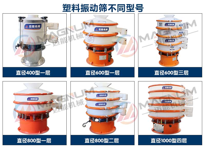 銨鹽塑料振動篩不同型號展示