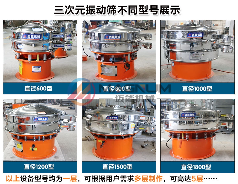 不銹鋼振動篩不同型號展示